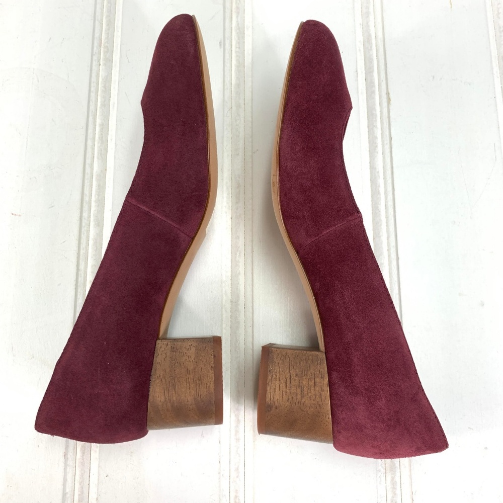 Madewell 8.5 Ella Pumps Low Heel Suede Dark Merlot - Picture 8 of 8